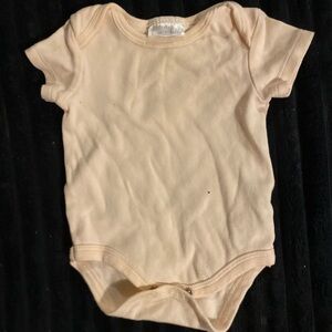Cream Short Sleeve Baby Onesie